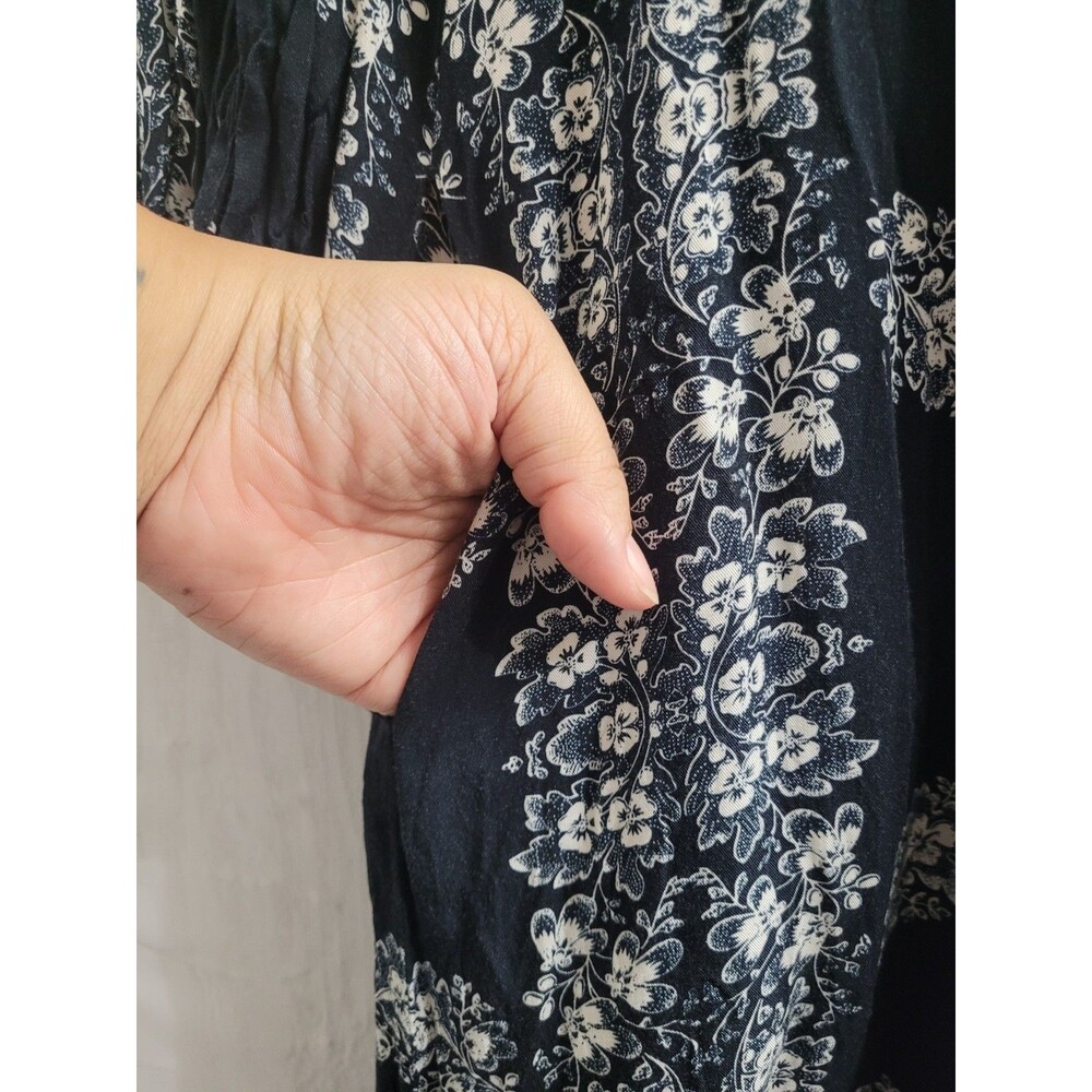 Hyacinth House Miller Maxi Dress S Navy Floral Tuckernuck Tiered Shirt Dress - Picture 5 of 9